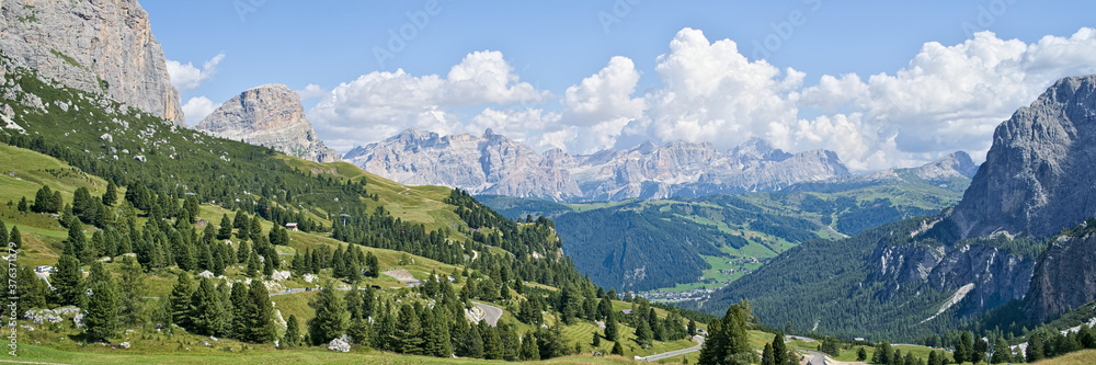 Fototapeta premium Passo Gardena landscape natural in Bolzano Italy