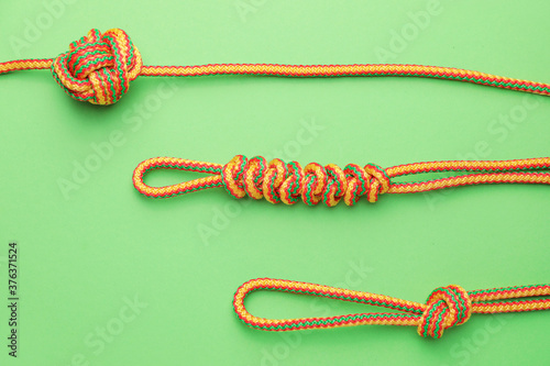Colorful rope knots and loo...