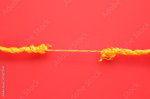 Принти на полотні Frayed rope on color background