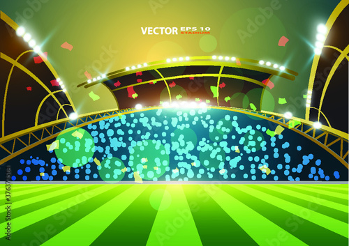 Football Arena. Sports stadium with lights background. eps 10