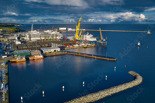 Sassnitz-Mukran, MV / Germany - 09-06-2020: ussion laying ship 