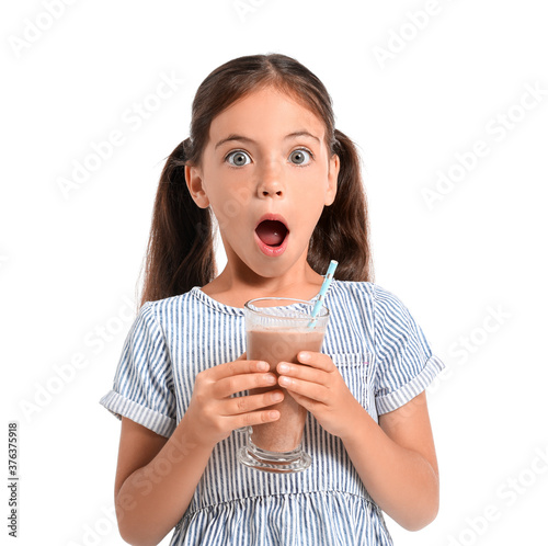 Surprised little girl with ...