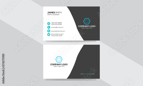 black & white modern business card