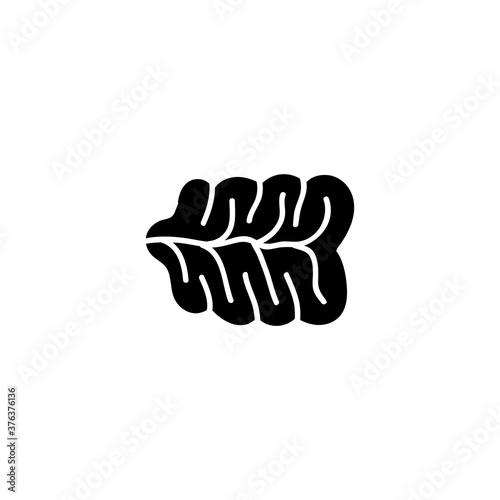 Human Nervous System, Receptor Organ. Flat Vector Icon illustration. Simple black symbol on white background. Human Nervous System, Receptor Organ sign design template for web and mobile UI element.