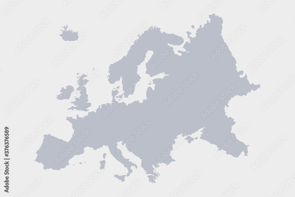 Fototapeta Szczegółowa mapa wektorowa Europy