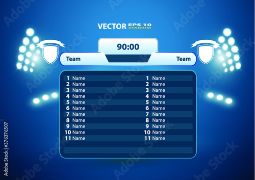 Sports stadium with lights, eps 10