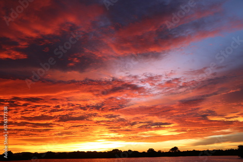 sunset over the sea 