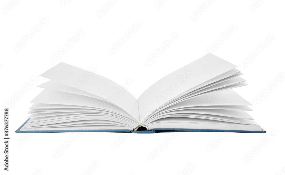 Open book on white background Open book on white background