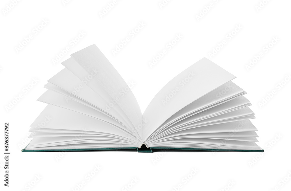 Open book on white background Open book on white background