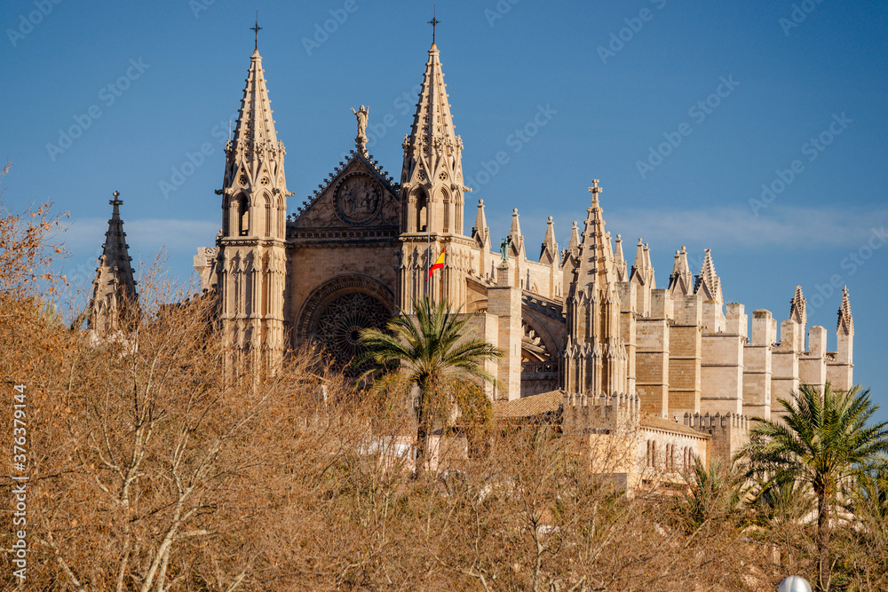 Obraz premium Catedral de Mallorca , siglo XIII, Monumento Histórico-artístico, Palma, mallorca, islas baleares, españa, europa