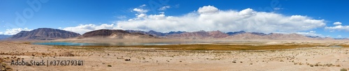Pamir mountains area in Tajikistan landscape lake
