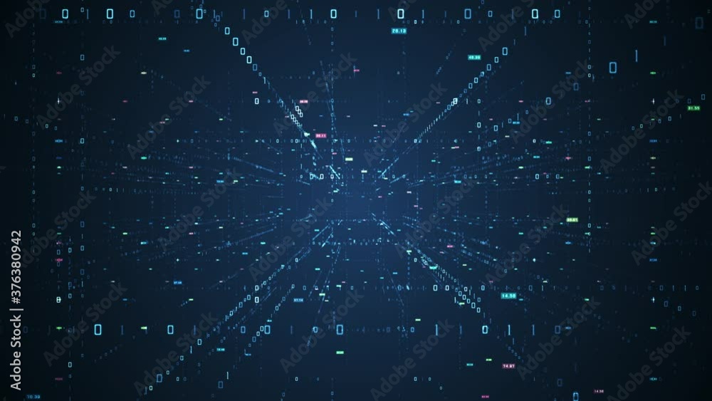  Abstract technology  big data background concept. Motion of digital data flow. Transferring of big data. Transfer and storage of data sets , block chain, server,  hi-speed internet.