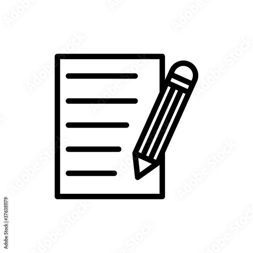 Pencil and checklist line icon. Design template vector