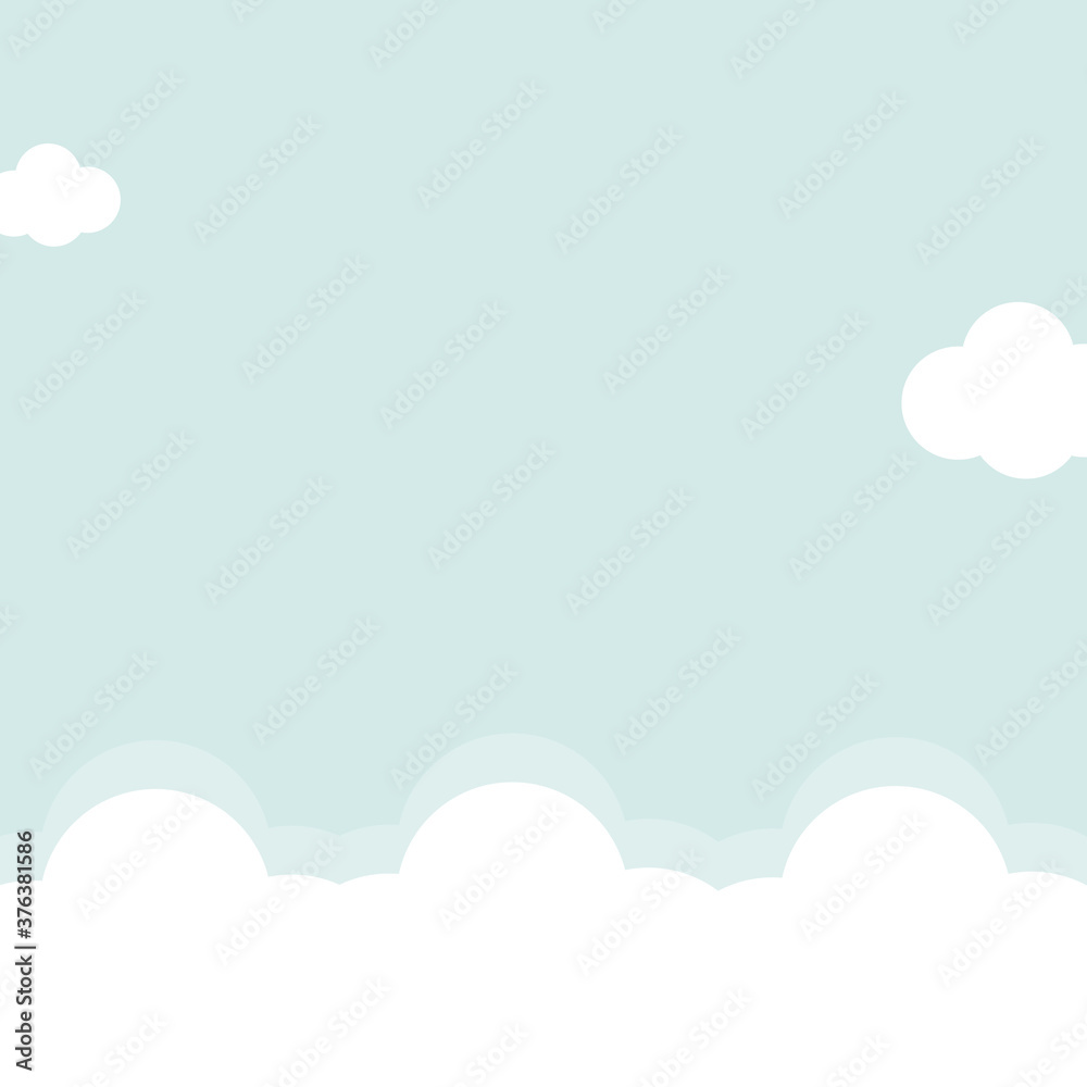 Sky with clouds banner ector illustration