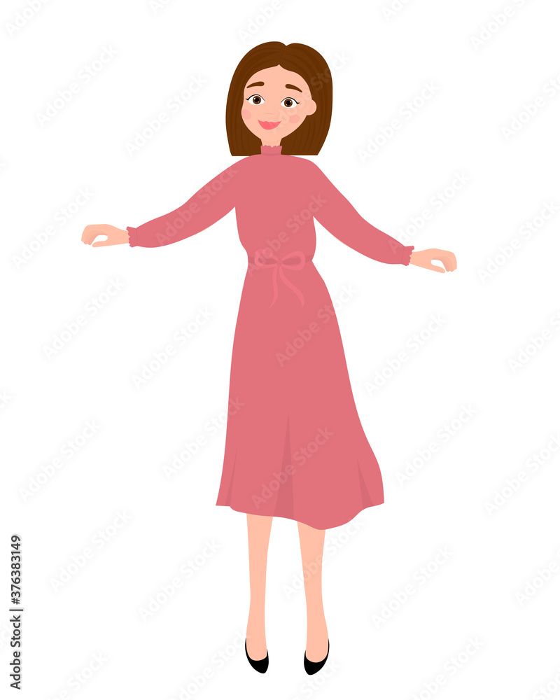 Girl in pink evening dress Digital paper doll Fashion girl clothes vector illustratio Girl in pink evening dress Digital paper doll Fashion girl clothes vector illustratio