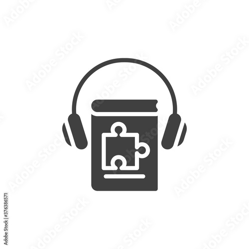Logic e-book vector icon. filled flat sign for mobile concept and web design. Logic lesson audio book glyph icon. E-learning symbol, logo illustration. Vector graphics