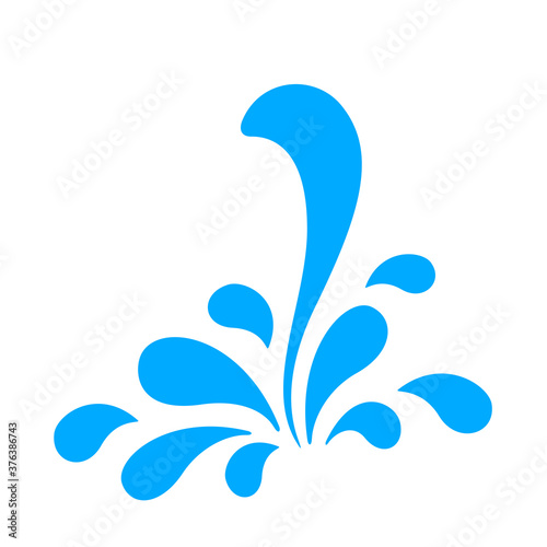 splash water droplet isolated on white background, water drop, water blot symbol