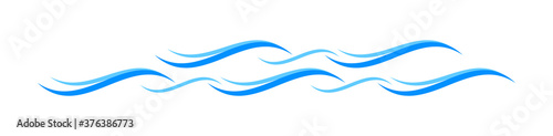 water waves blue symbol, water ripples light blue, ocean sea surface symbol, aqua flowing graphic