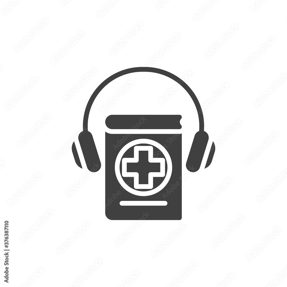 Medical e-book vector icon. filled flat sign for mobile concept and web design. Medical lesson audio book glyph icon. E-learning symbol, logo illustration. Vector graphics Medical e-book vector icon. filled flat sign for mobile concept and web design. Medical lesson audio book glyph icon. E-learning symbol, logo illustration. Vector graphics