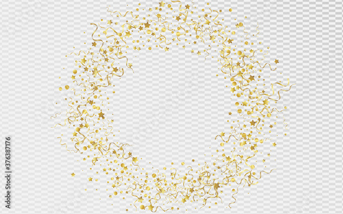 Gold Ribbon Festive Vector Transparent 