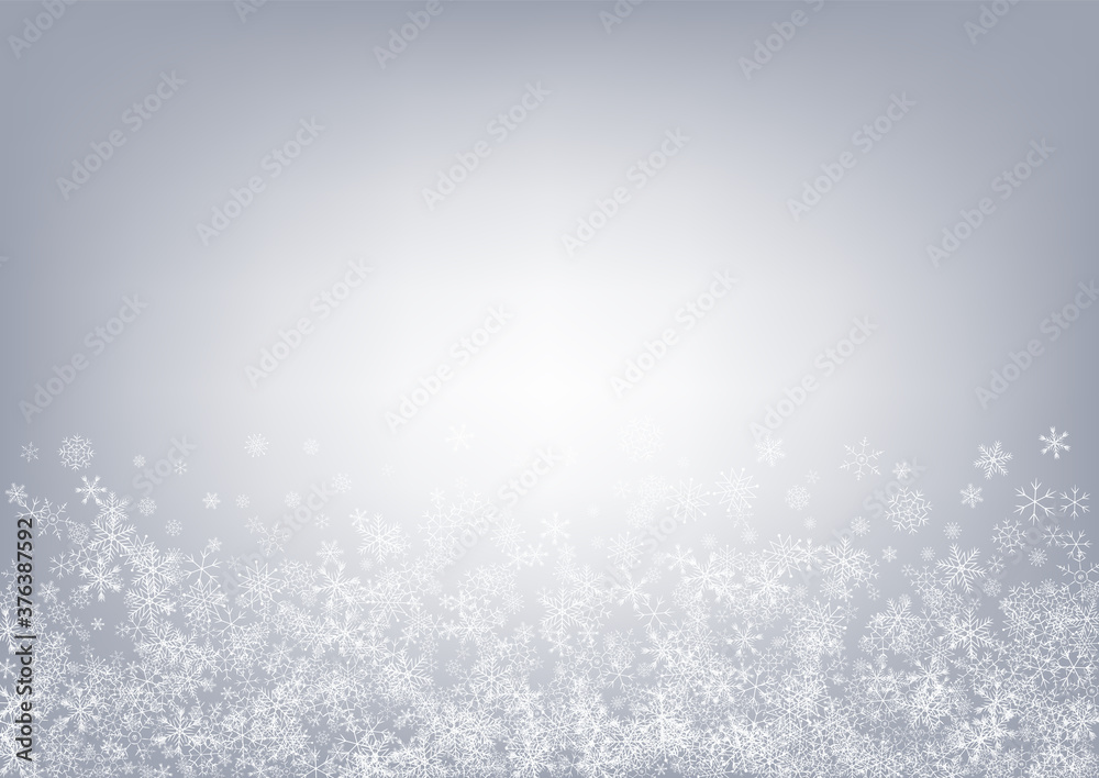 Gray Snowflake Vector Gray Background. Sky Gray Snowflake Vector Gray Background. Sky
