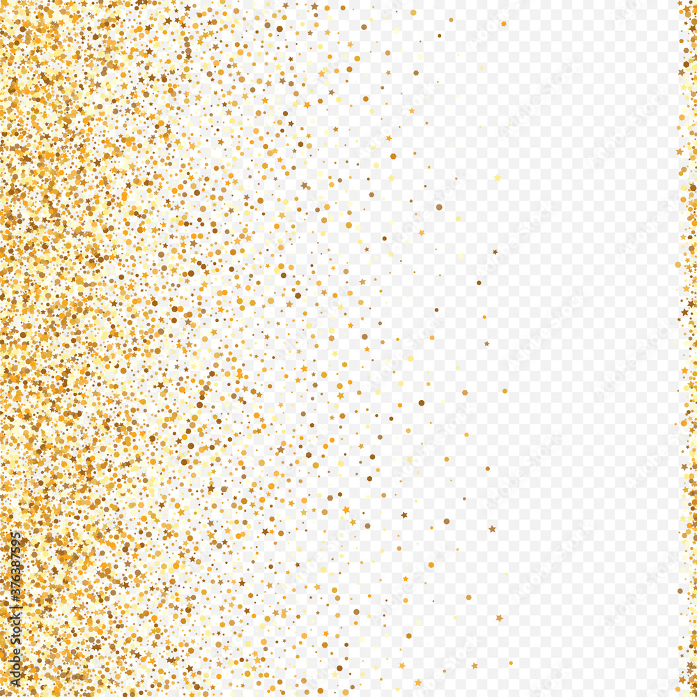 Gold Confetti Holiday Transparent Background. 