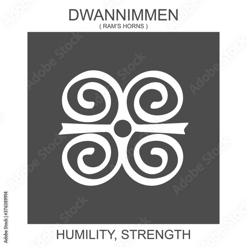 vector icon with african adinkra symbol Dwannimmen. Symbol of humility and strength