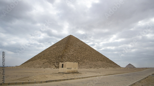 Red Pyramid in Saqqara Complex of Egypt landmark early pyramid building history