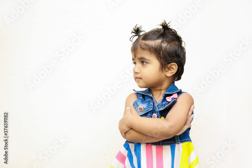 Cute Indian girl child showing cute expression