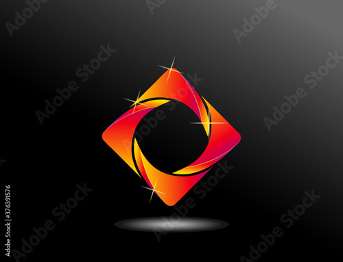 polygonal logotype rectangular logo concept design element