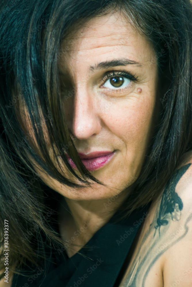 Portrait of beautiful woman with black hair Portrait of beautiful woman with black hair