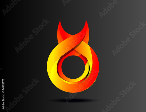 Modern circle Flame logo design concept