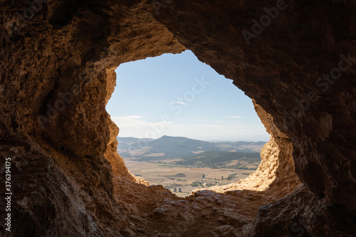 Landscape in the mountain of the hole of San Prudencio in Navarra in Spain © alexpresarte