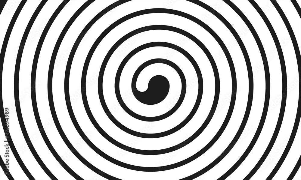 Banner with spiral, black and white magic circle Banner with spiral, black and white magic circle