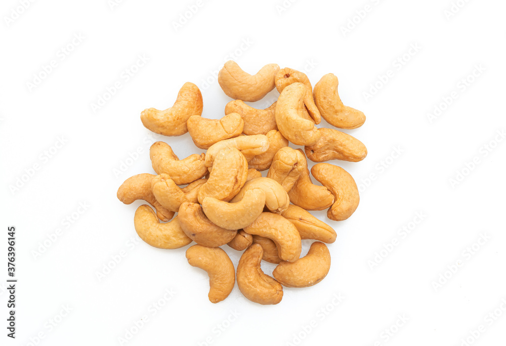 Fototapeta premium Cashew nuts on white background