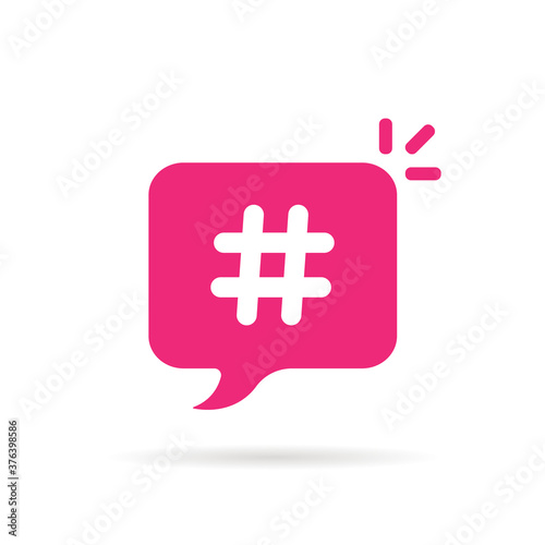 trendy bubble with hashtag logo