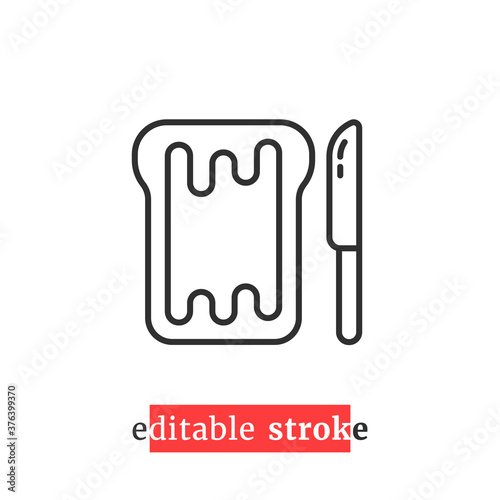 minimal editable stroke bread with butter