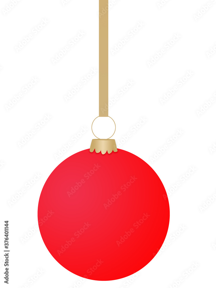 Ball for the Christmas tree on white background