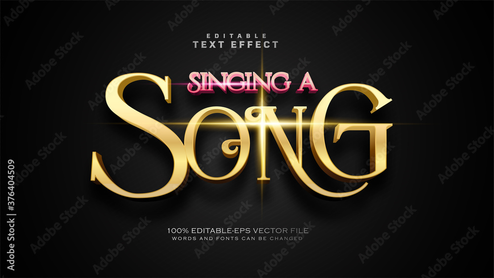 Singing a Song Text Effect - obrazy, fototapety, plakaty 