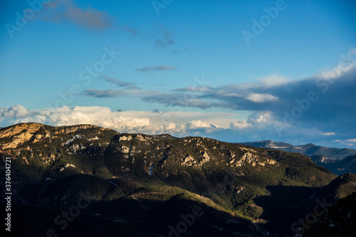 Sunset in the mountains of Sant Llorenç de Morunys, Lleida, Spain