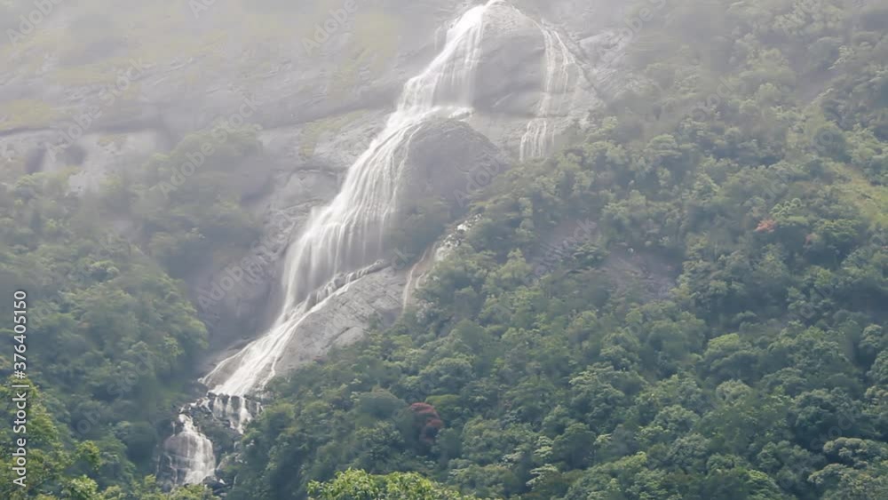 Spectacular waterfall among tropical humid mountain forests (hylea ...