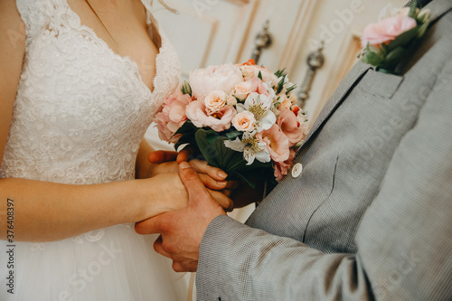 wedding bouquet in hands