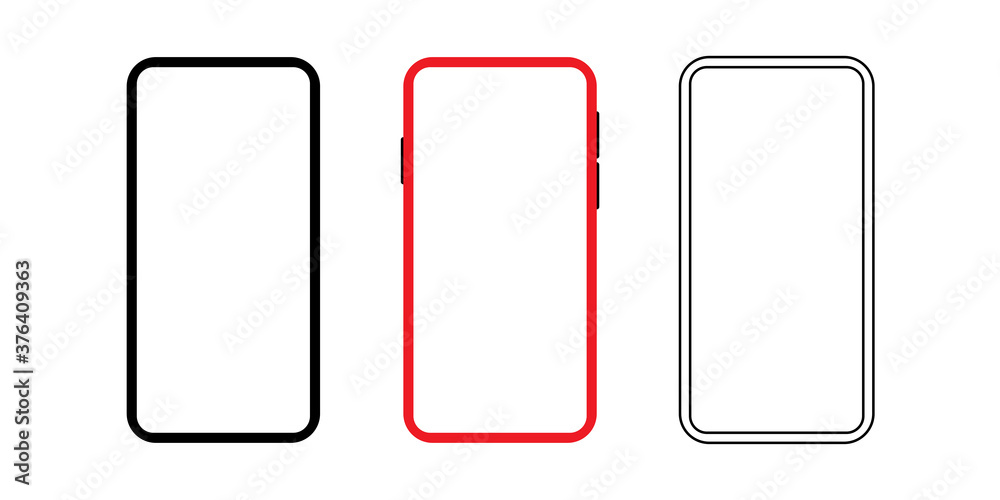 mobile phone mockup vector illustration. cellphone, smartphone isolated on white background. simple modern design. mobile phone mockup vector illustration. cellphone, smartphone isolated on white background. simple modern design.