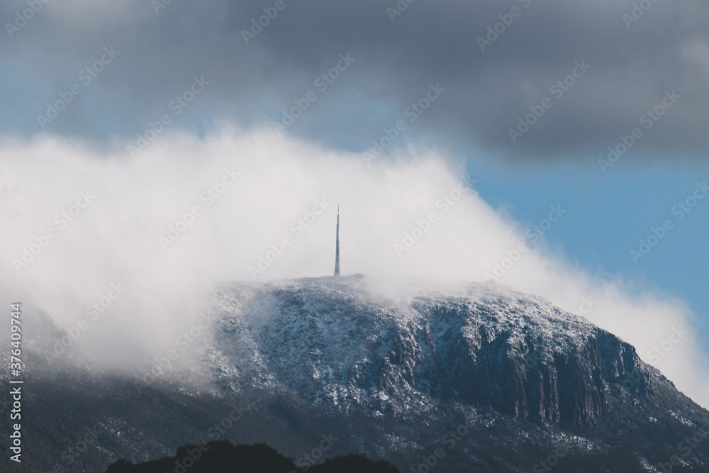 snow on the top of Mount Wellington (Kunayi) in Tasmania