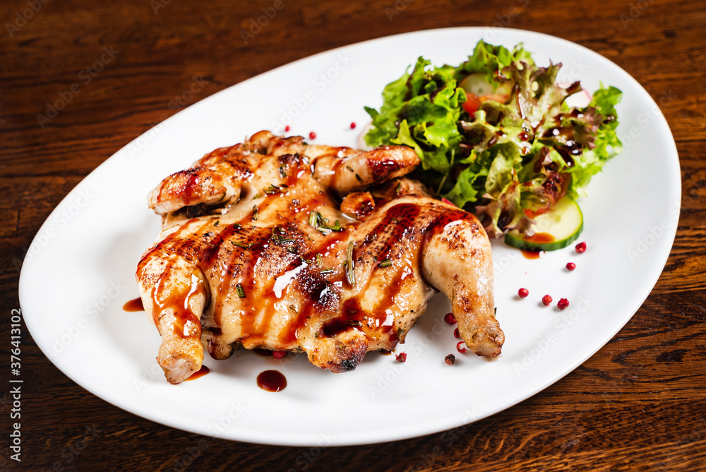 whole roasted chicken with salad whole roasted chicken with salad