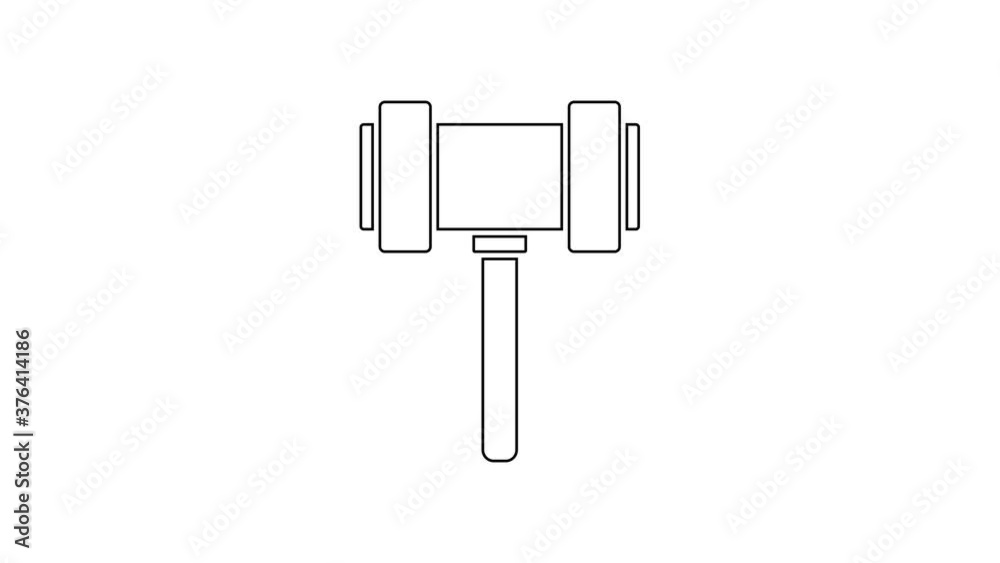Black line Judge gavel icon isolated on white background. Gavel for adjudication of sentences and bills, court, justice. Auction hammer. 4K Video motion graphic animation. Black line Judge gavel icon isolated on white background. Gavel for adjudication of sentences and bills, court, justice. Auction hammer. 4K Video motion graphic animation.