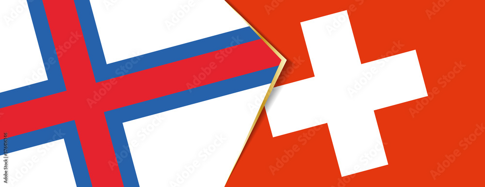 Faroe Islands and Switzerland flags, two vector flags. Faroe Islands and Switzerland flags, two vector flags.