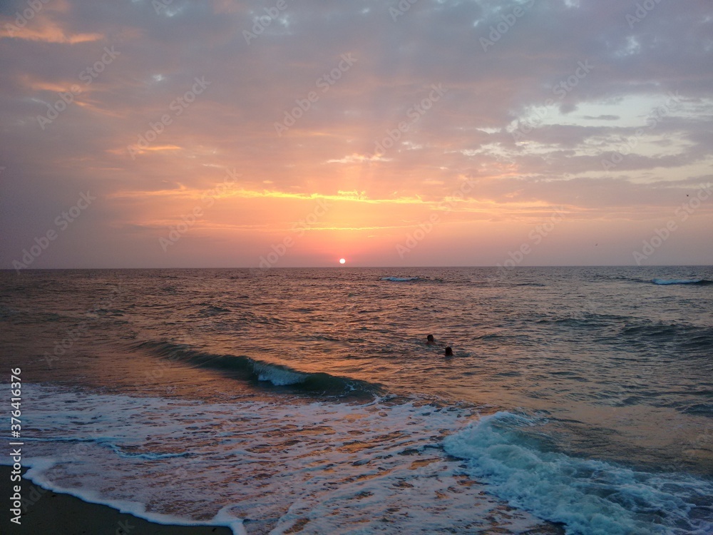 Naklejka premium sunset on the beach