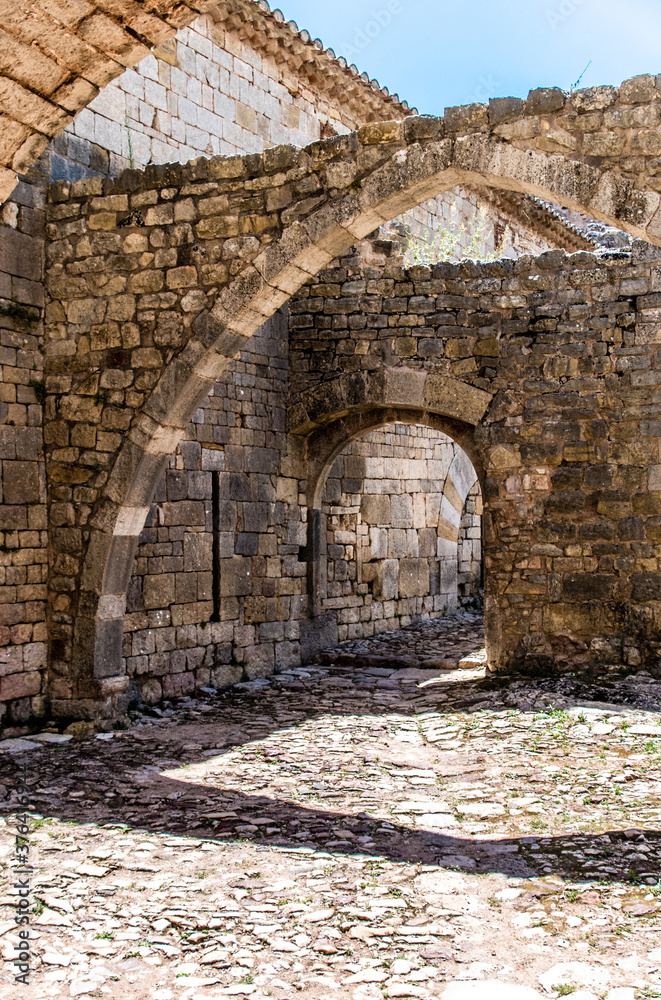 Ruined arcades of the Thonoret Abbey in the Var in France