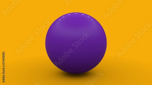 3D animation of two purple balls merging and splitting. Motion design